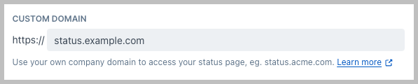 Custom domain configuration
