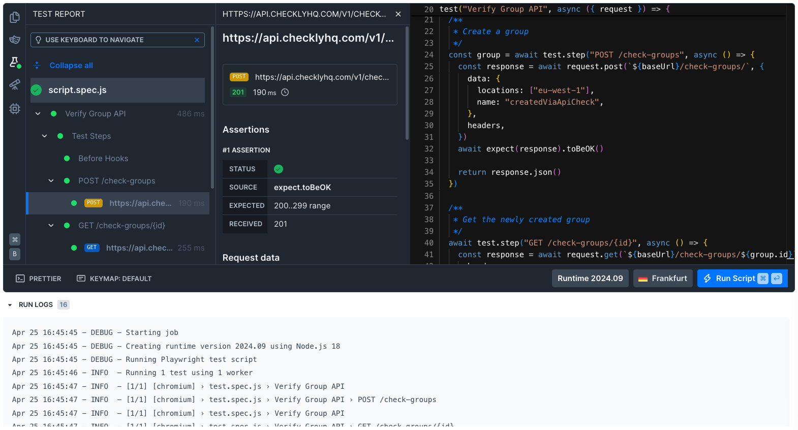 Multistep check editor