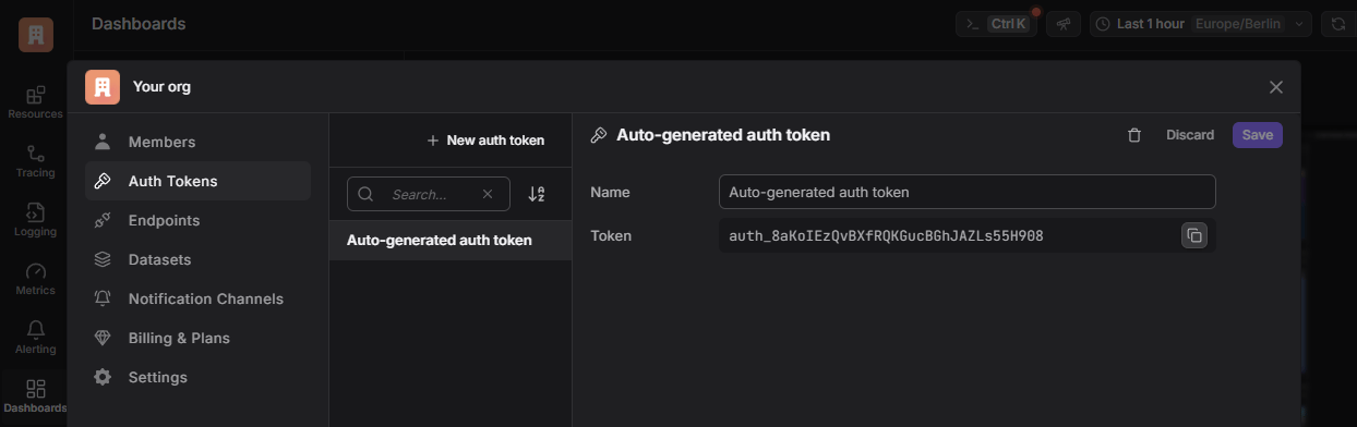 Generate an auth token