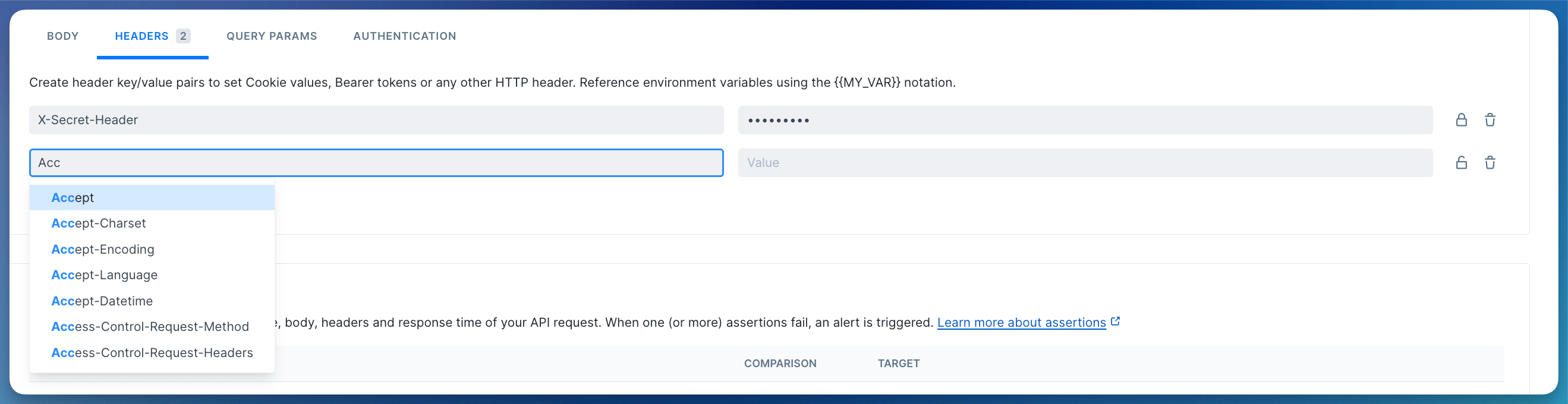 api monitoring HTTP headers