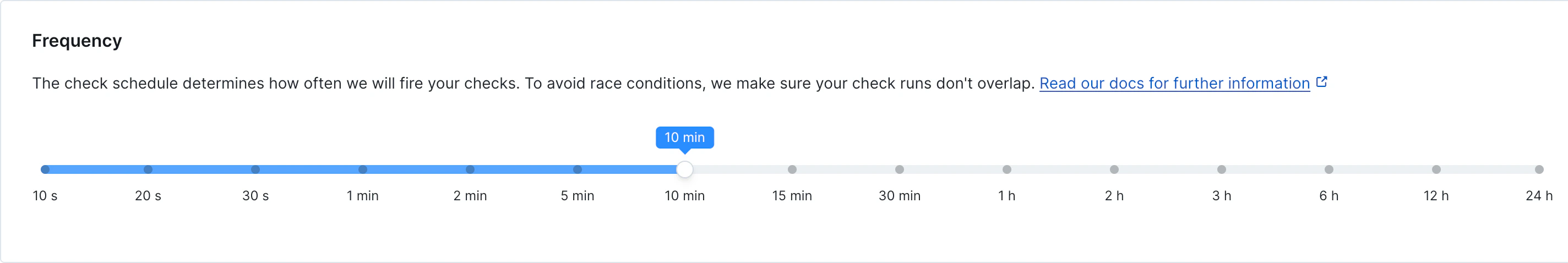 DNS monitor frequency selection interface