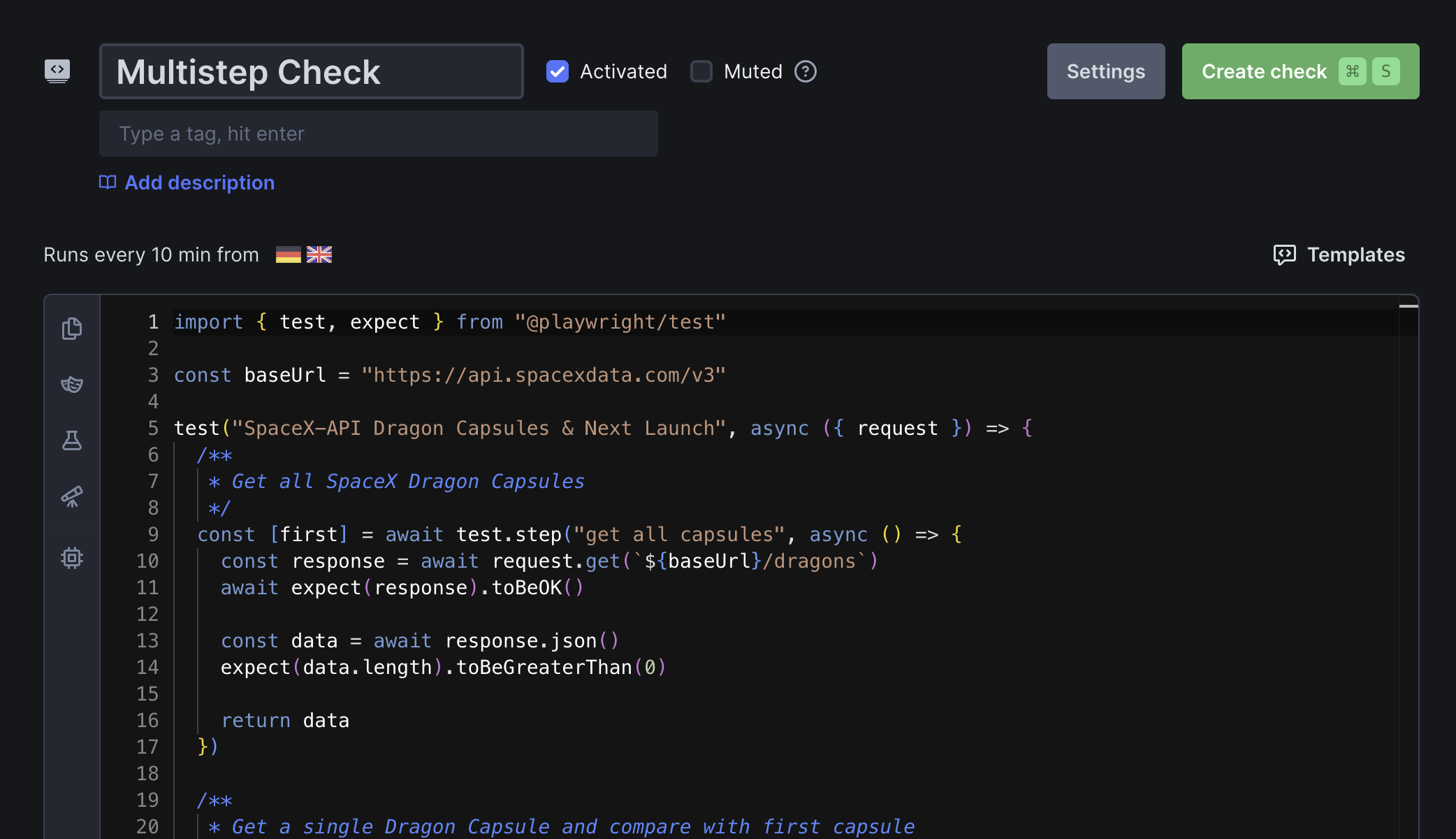 Multistep check overview