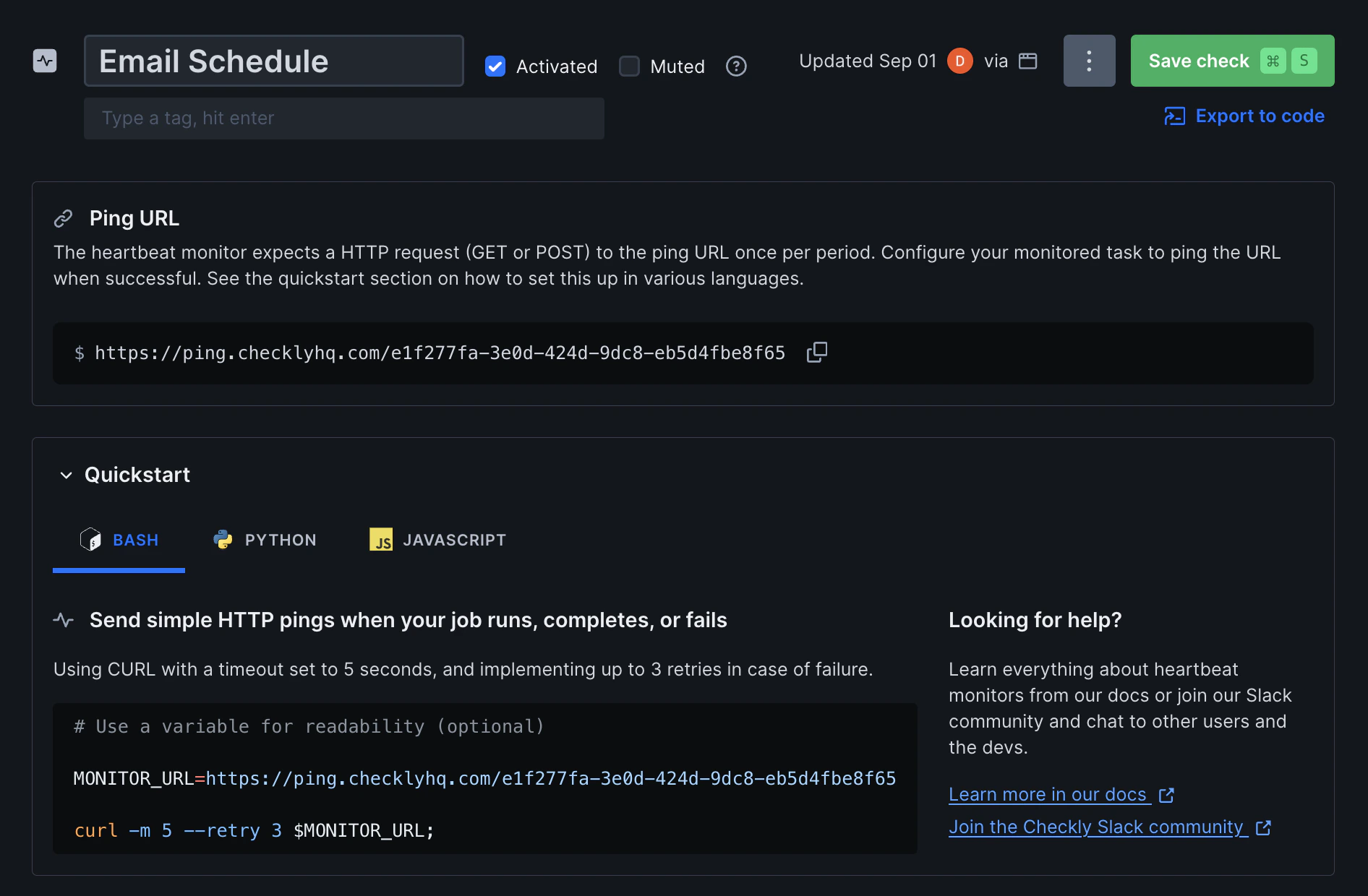 Dark mode interface