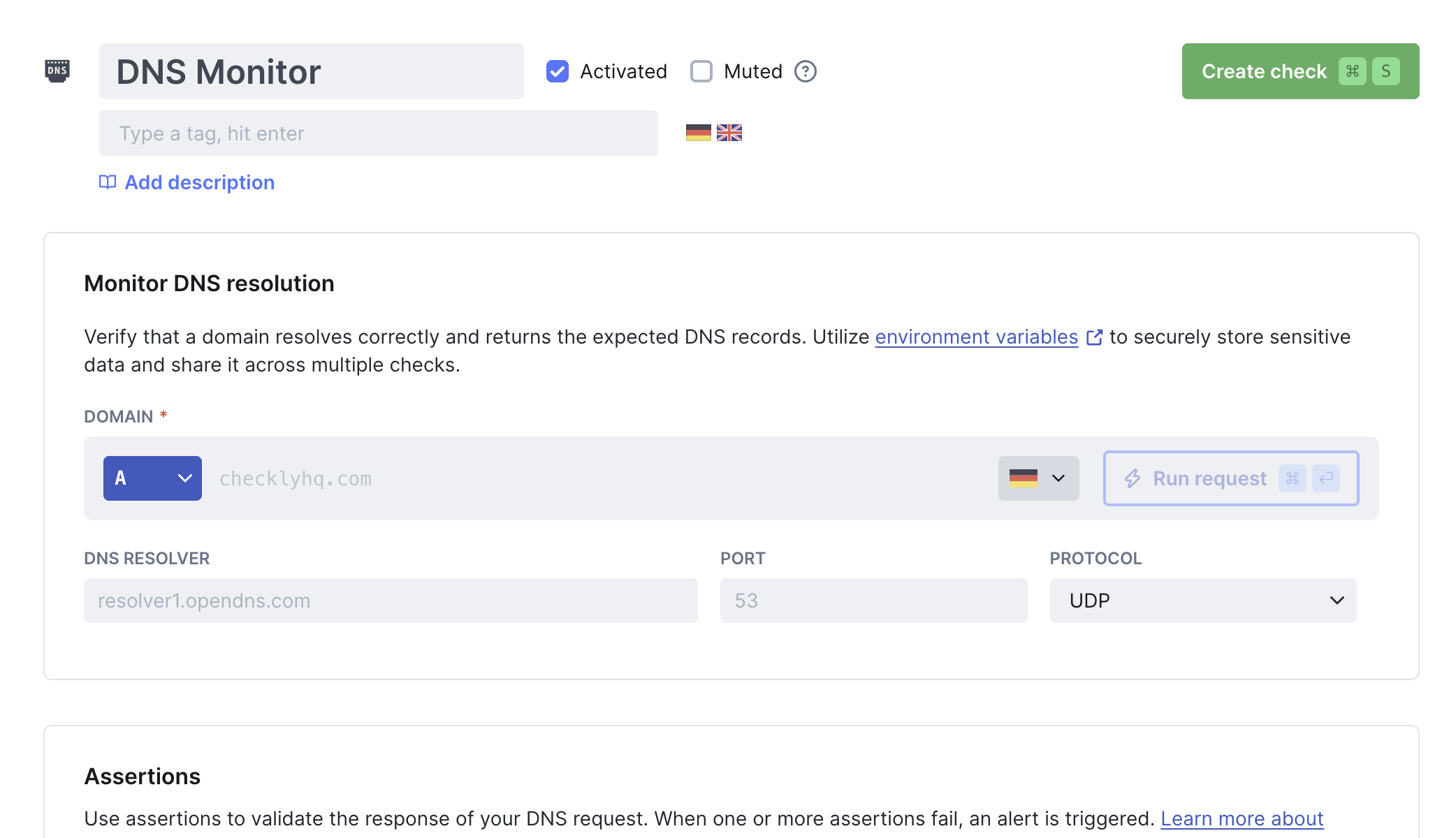 DNS monitor overview