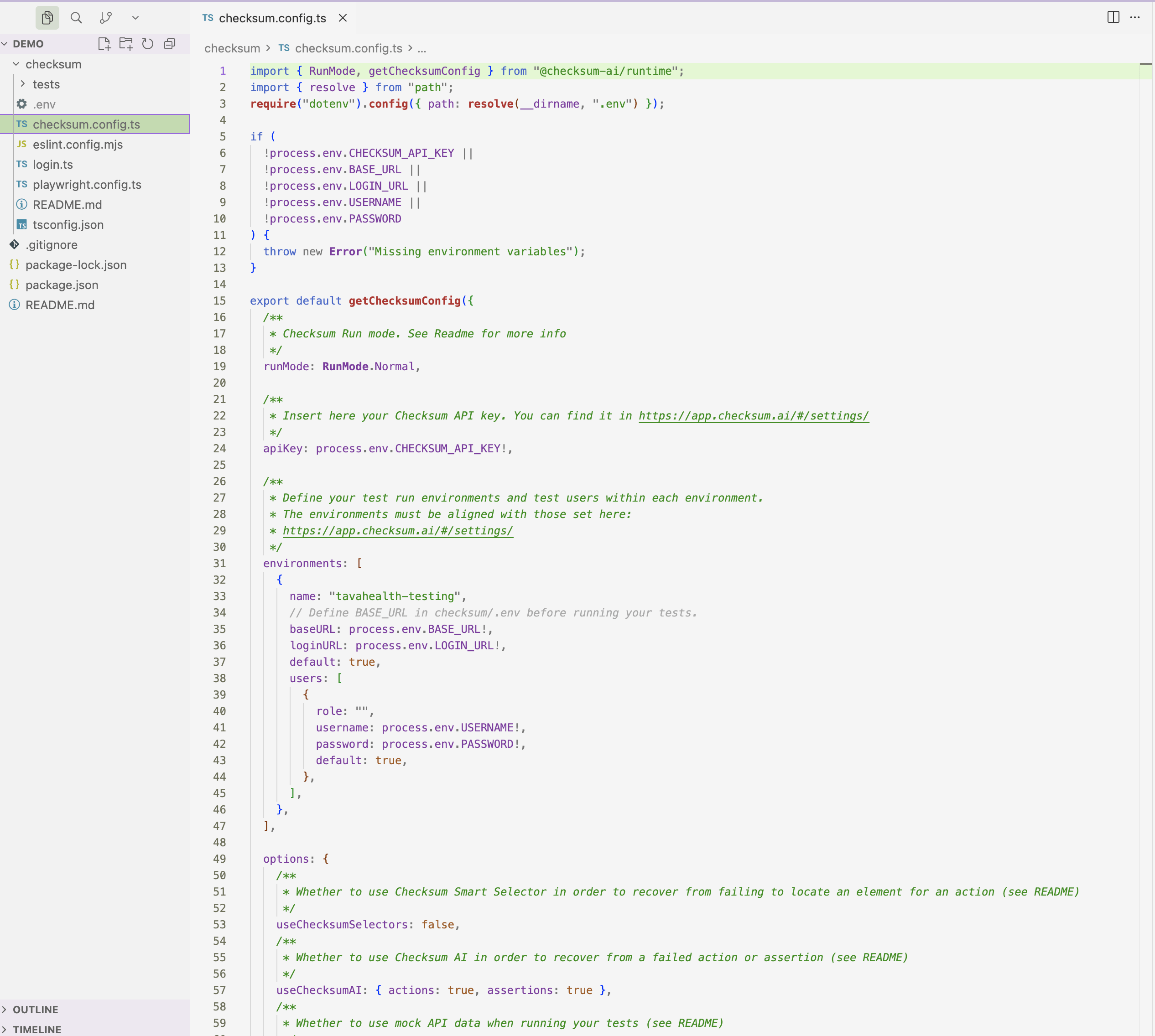 Checksum Config