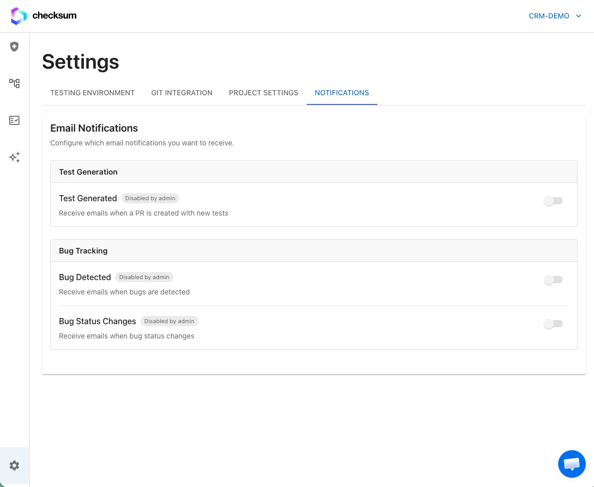 Notifications Settings