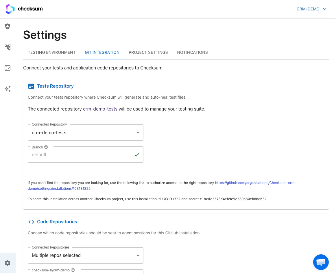 Git Integration - Repository Selection