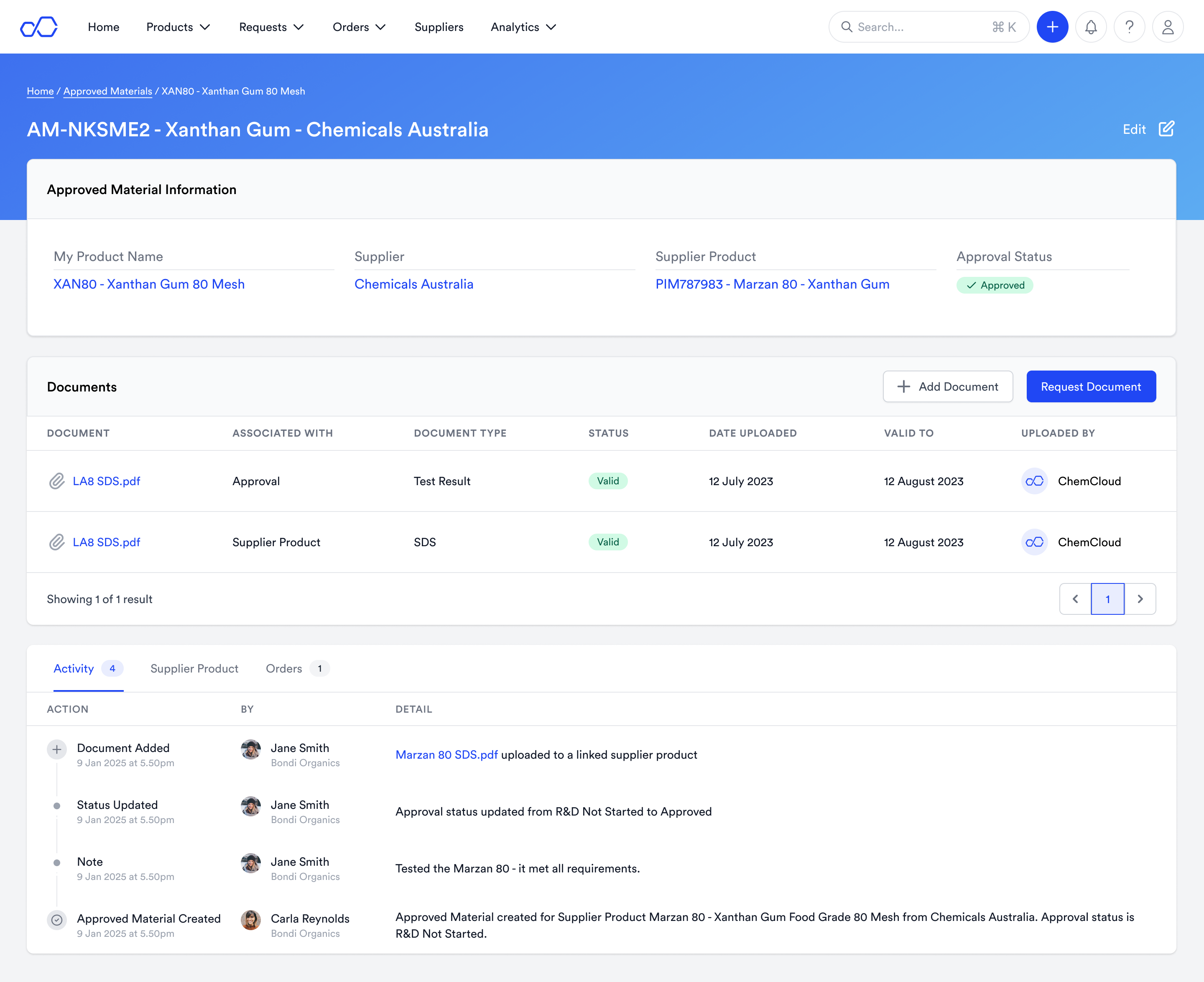 Approved Material Page Pn