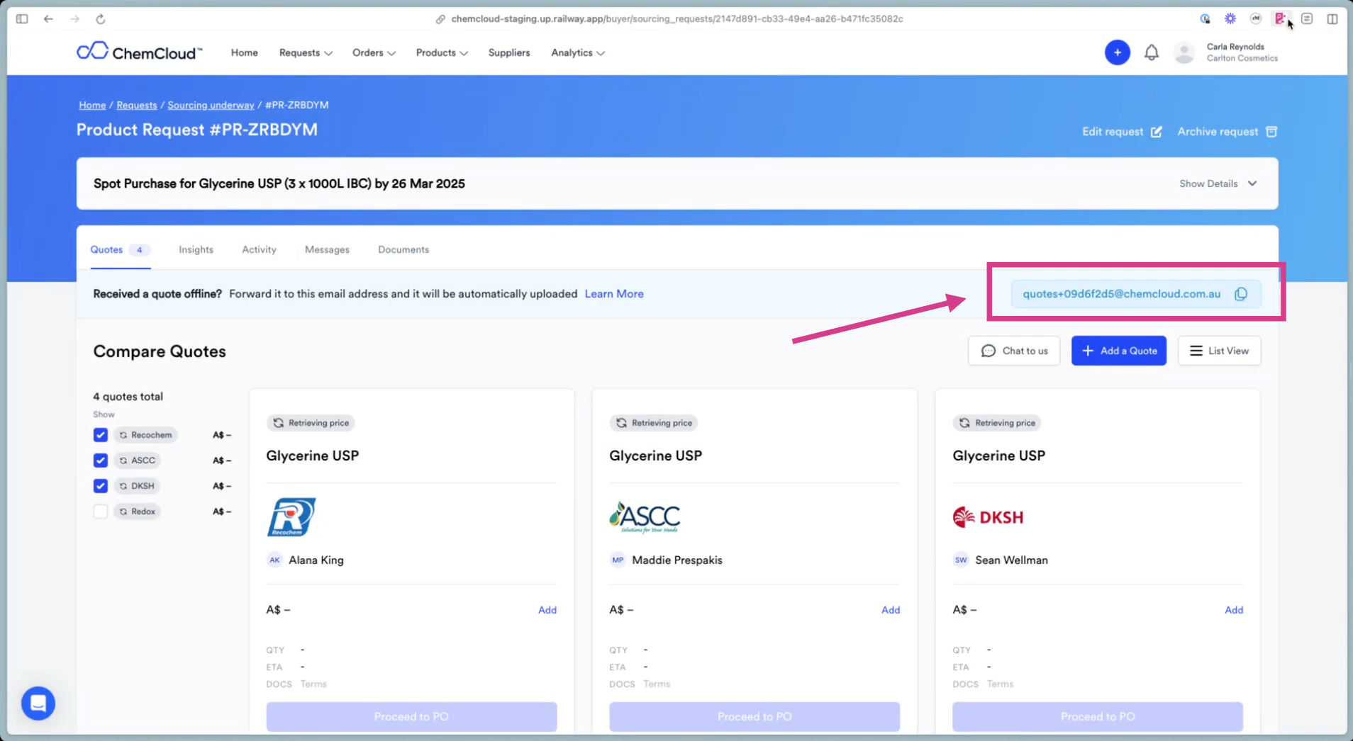 Screengrab Quote Ingestor Pn