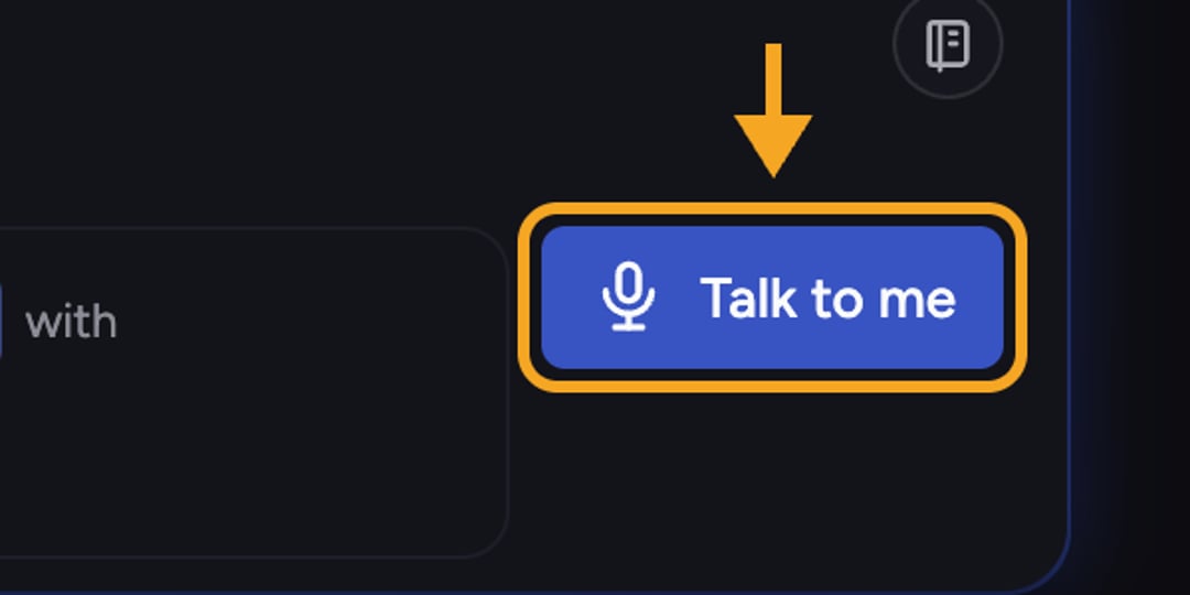 Chief: voice input — the Talk to me button in the prompt bar