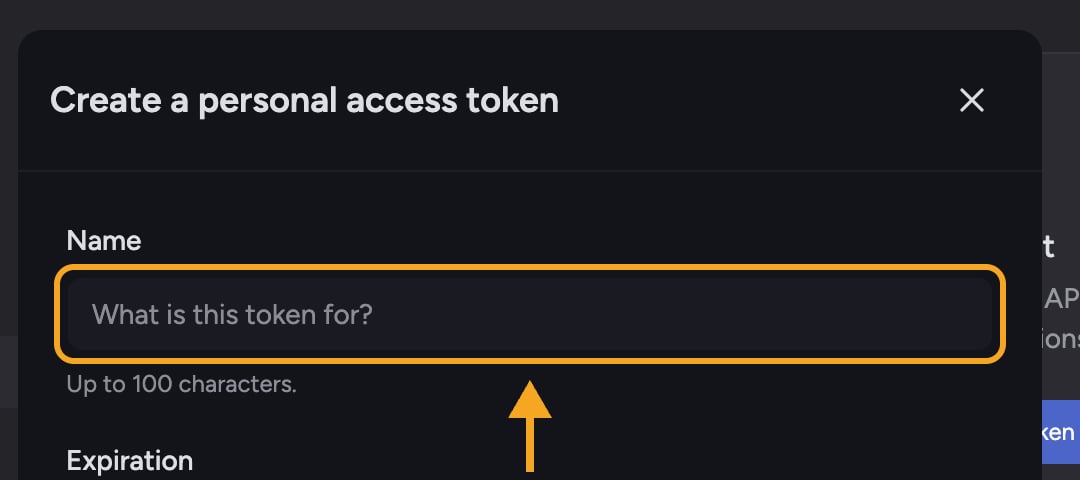 Chief - creating a personal access token under Settings API tokens