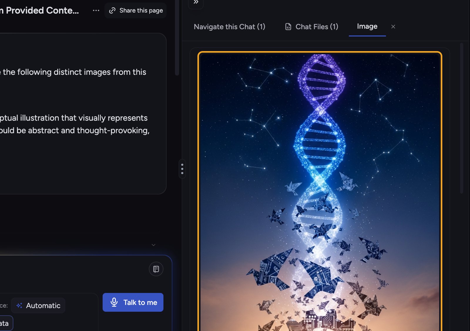Chief images - a generated conceptual illustration in the result panel