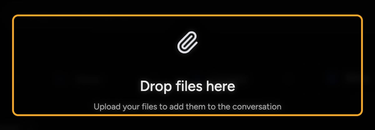 The full-screen Drop files here zone that appears when you drag a file over Chief