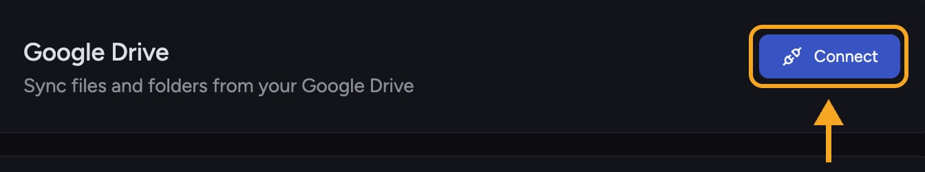 Chief - the Connect button on the Google Drive integration card