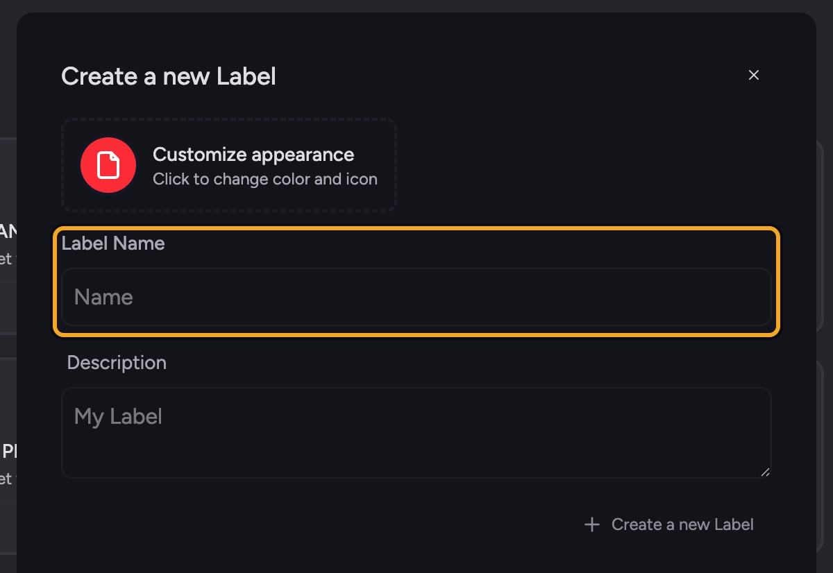 Chief: Creating and customizing Labels — Name the Label