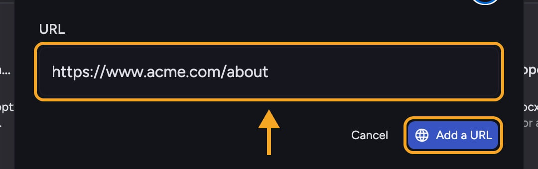 Chief: Adding URLs — Paste a web address to add it