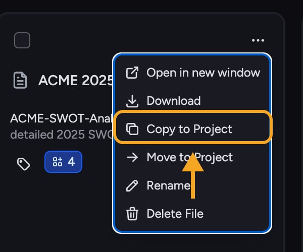 Chief: Managing files — Copy a file to another project