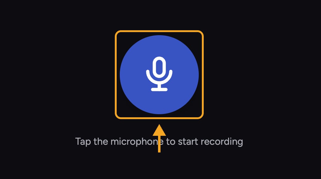 Chief: Recording audio — Tap the microphone to start