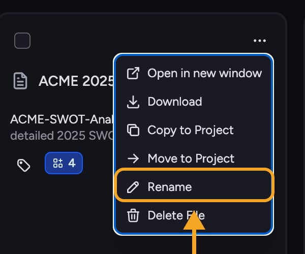 Chief: Managing files — Rename a file