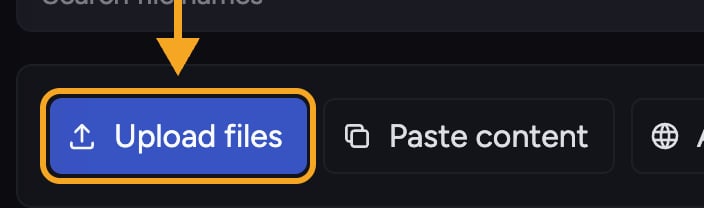 Chief: Uploading files — The Upload files button