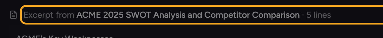 Chief retrieval - a knowledge base citation showing the source file and excerpt
