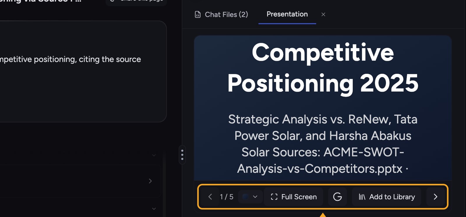 Chief presentations - slide navigation and Full Screen controls