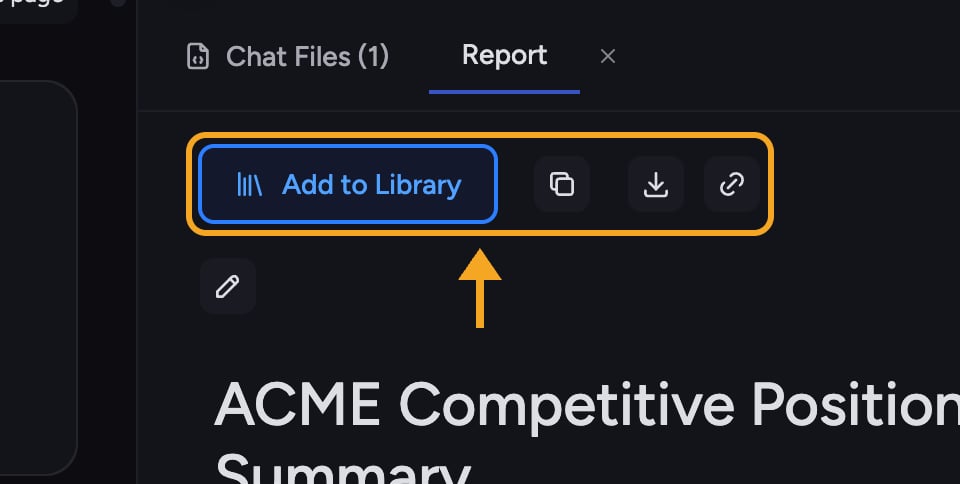 Chief artifacts - Add to Library and Download export controls