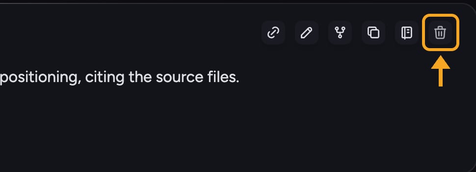 Chief: delete a single prompt — the trash button on a prompt