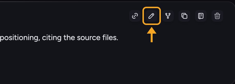 Chief: regenerate — the Edit message pencil on a prompt