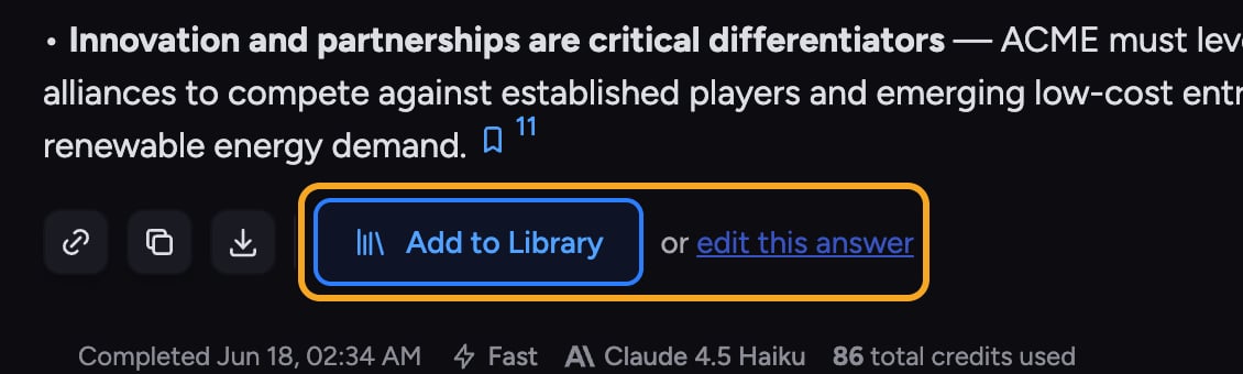 Chief: response menu — Add to Library and edit this answer