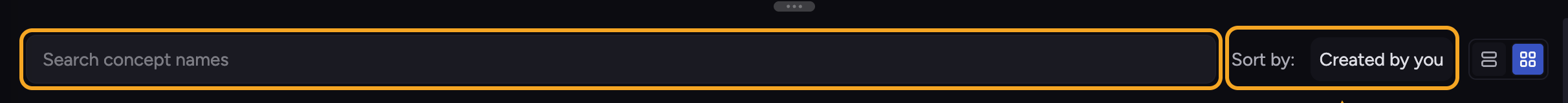 Chief: Navigating the Concepts view — Search and sort