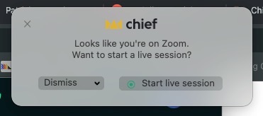 Chief Live Sessions - automatic meeting detection settings