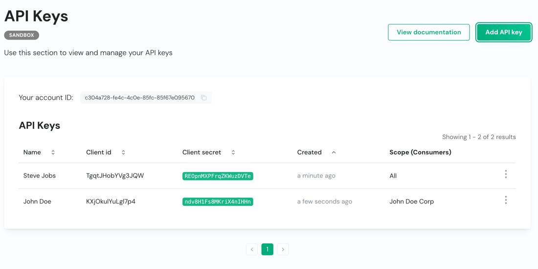 Create and Manage API Keys - Chift