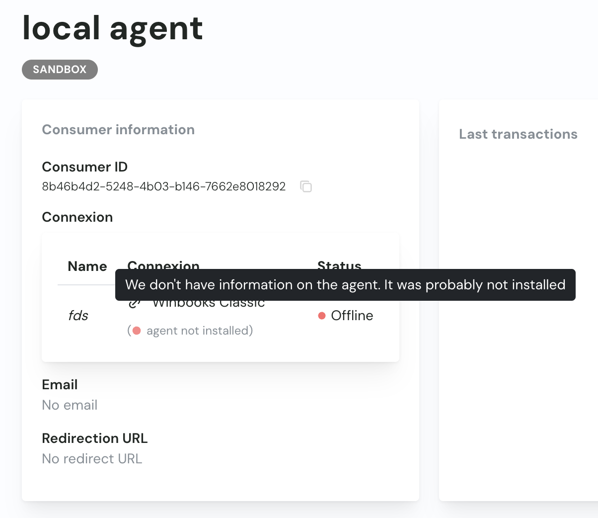 Local agent not operational