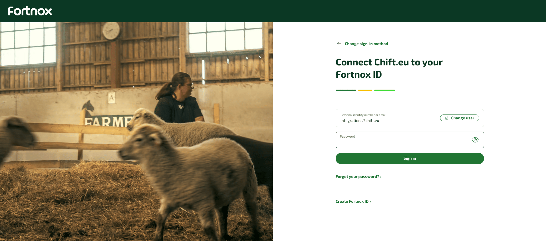 Create Fortnox ID – verify your identity screen