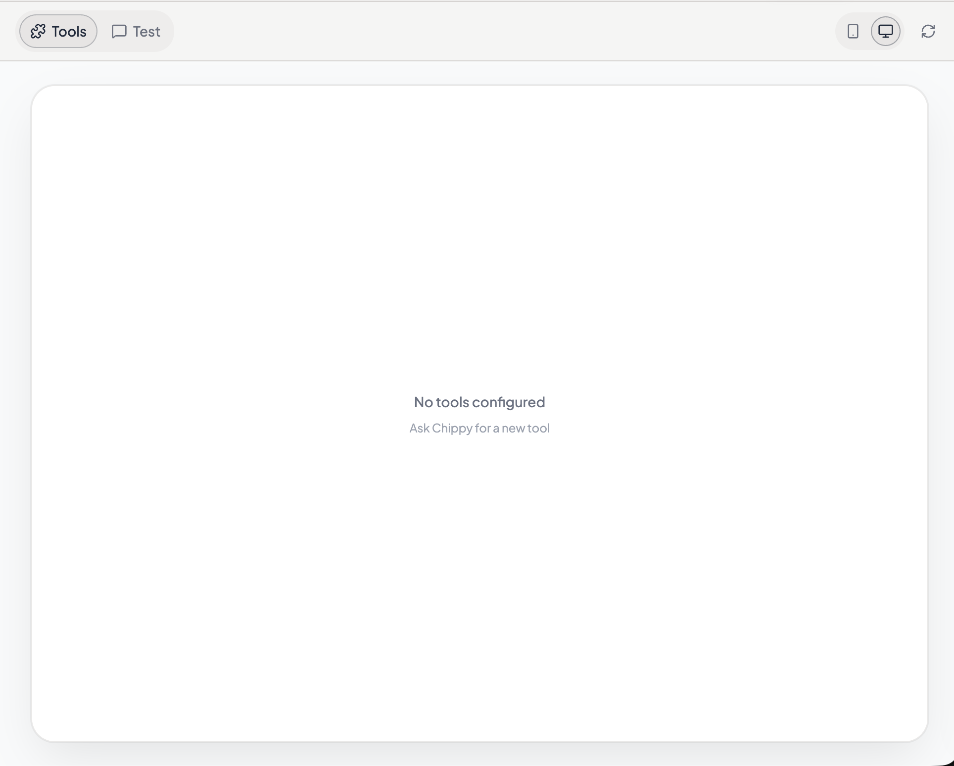 Preview panel showing design mode and test mode side by side