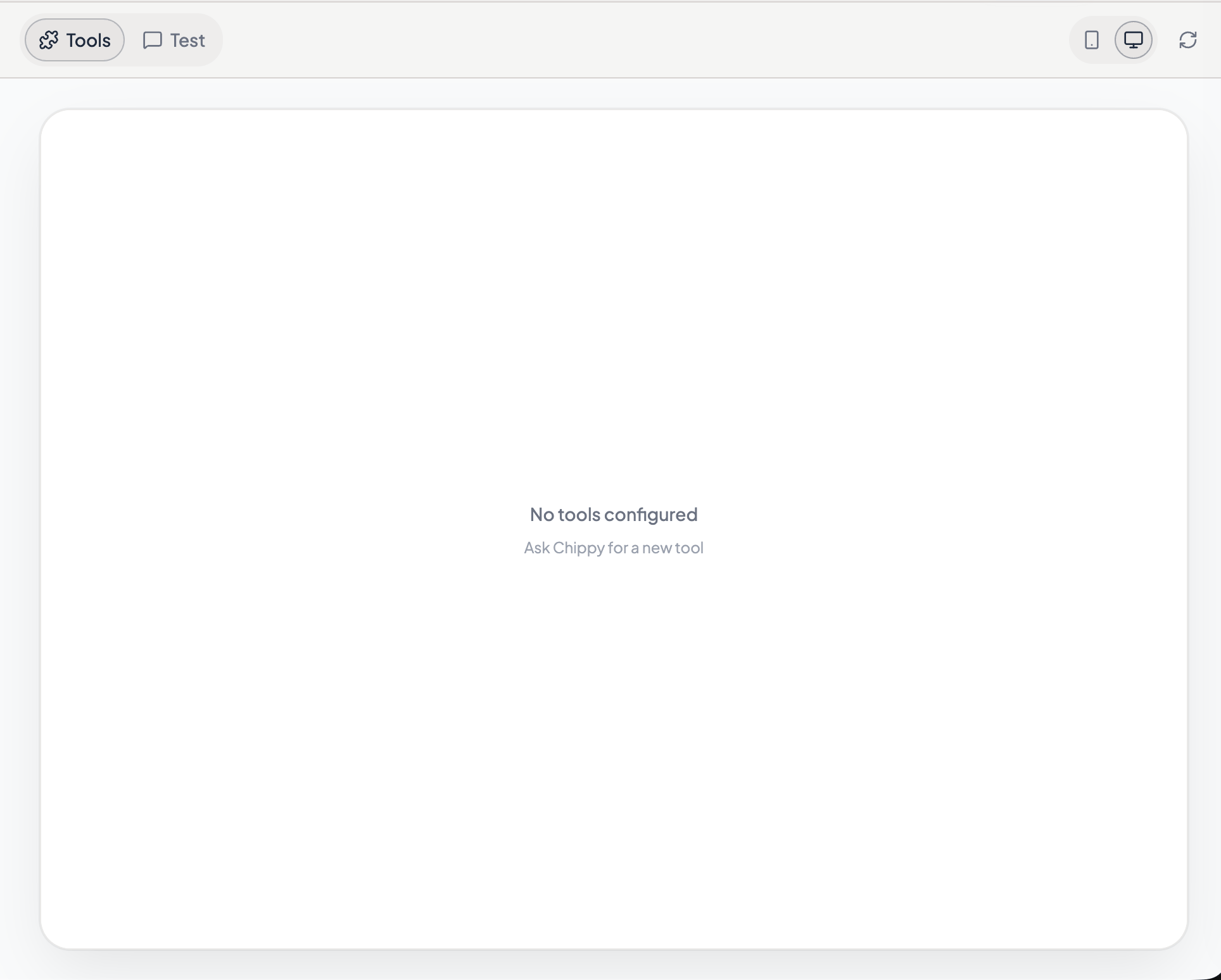 Preview panel showing design mode and test mode side by side