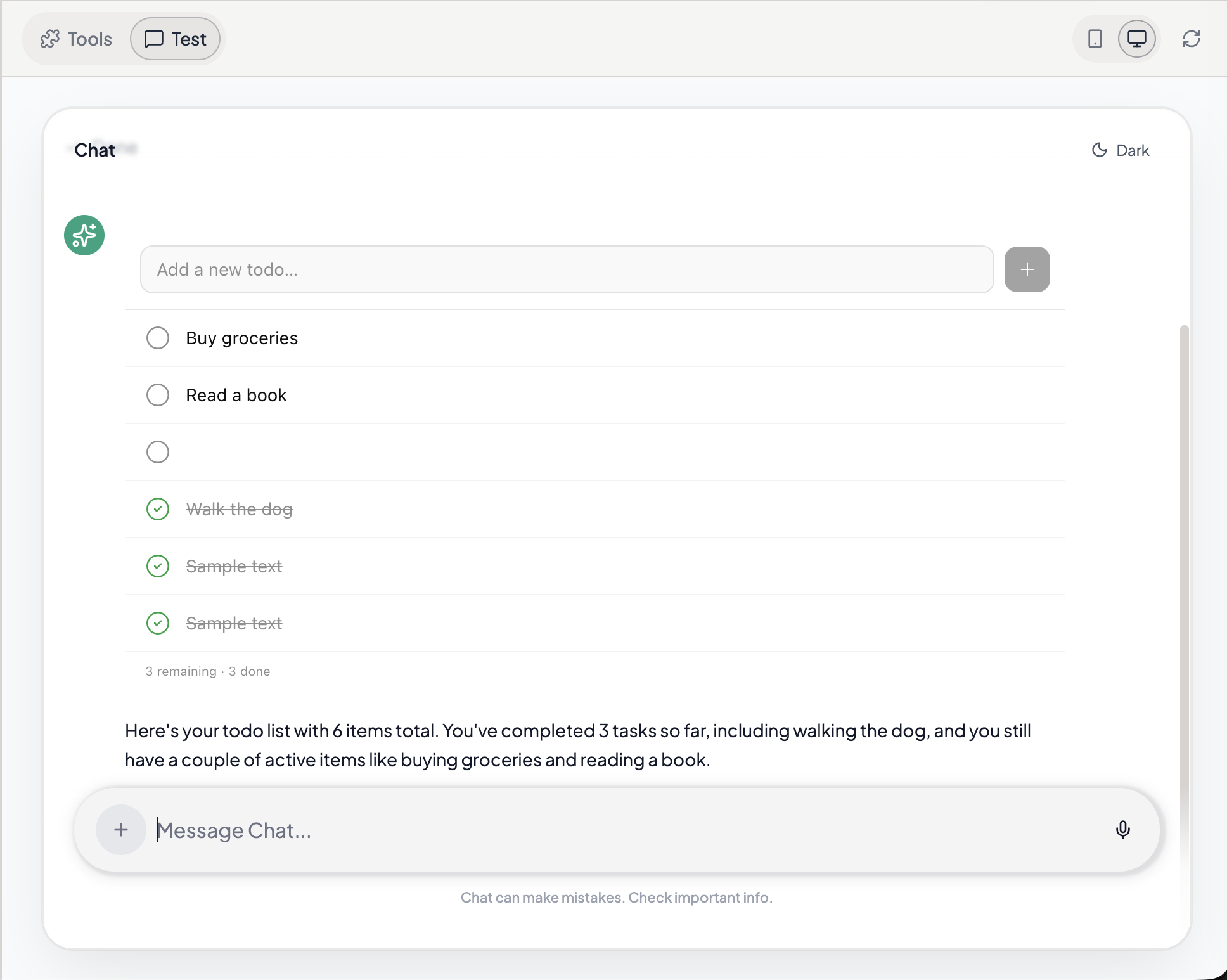 Inline widget in ChatGPT conversation