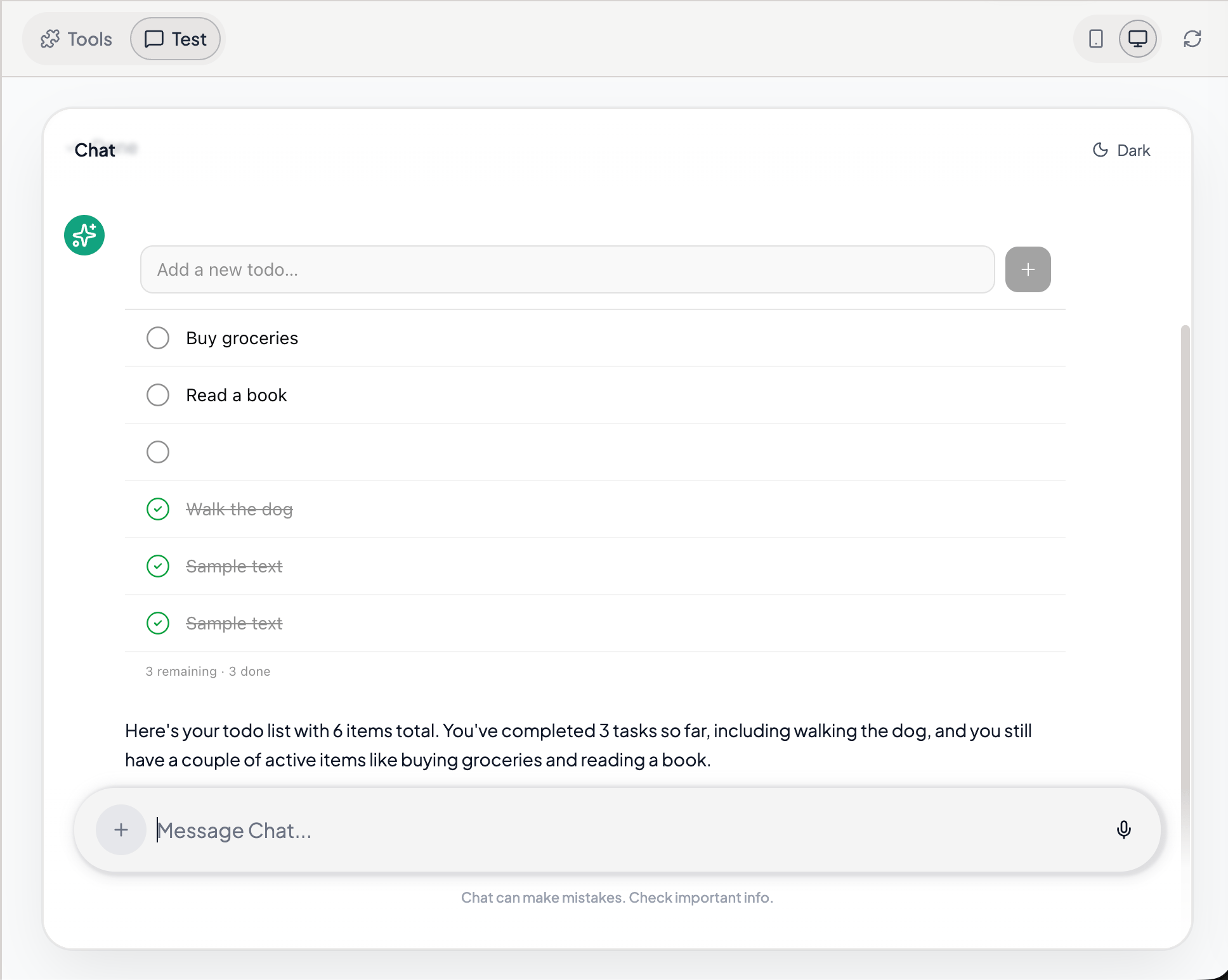 Inline widget in ChatGPT conversation