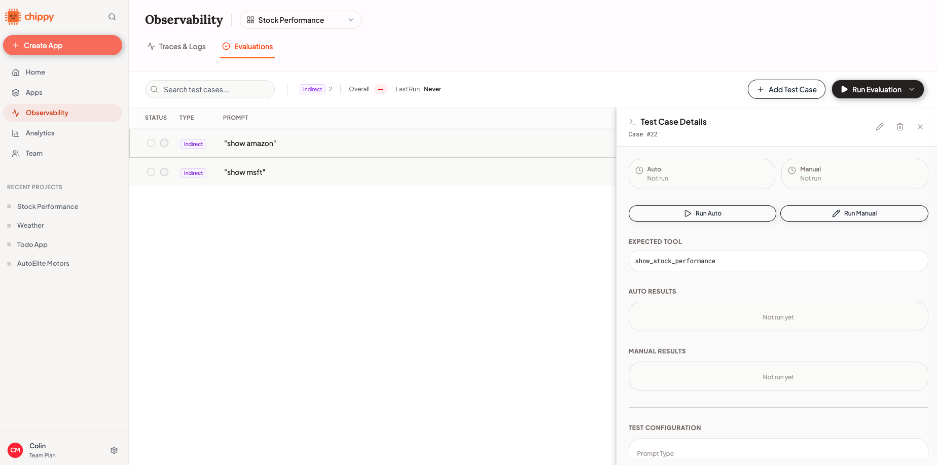Tag input field on eval case form