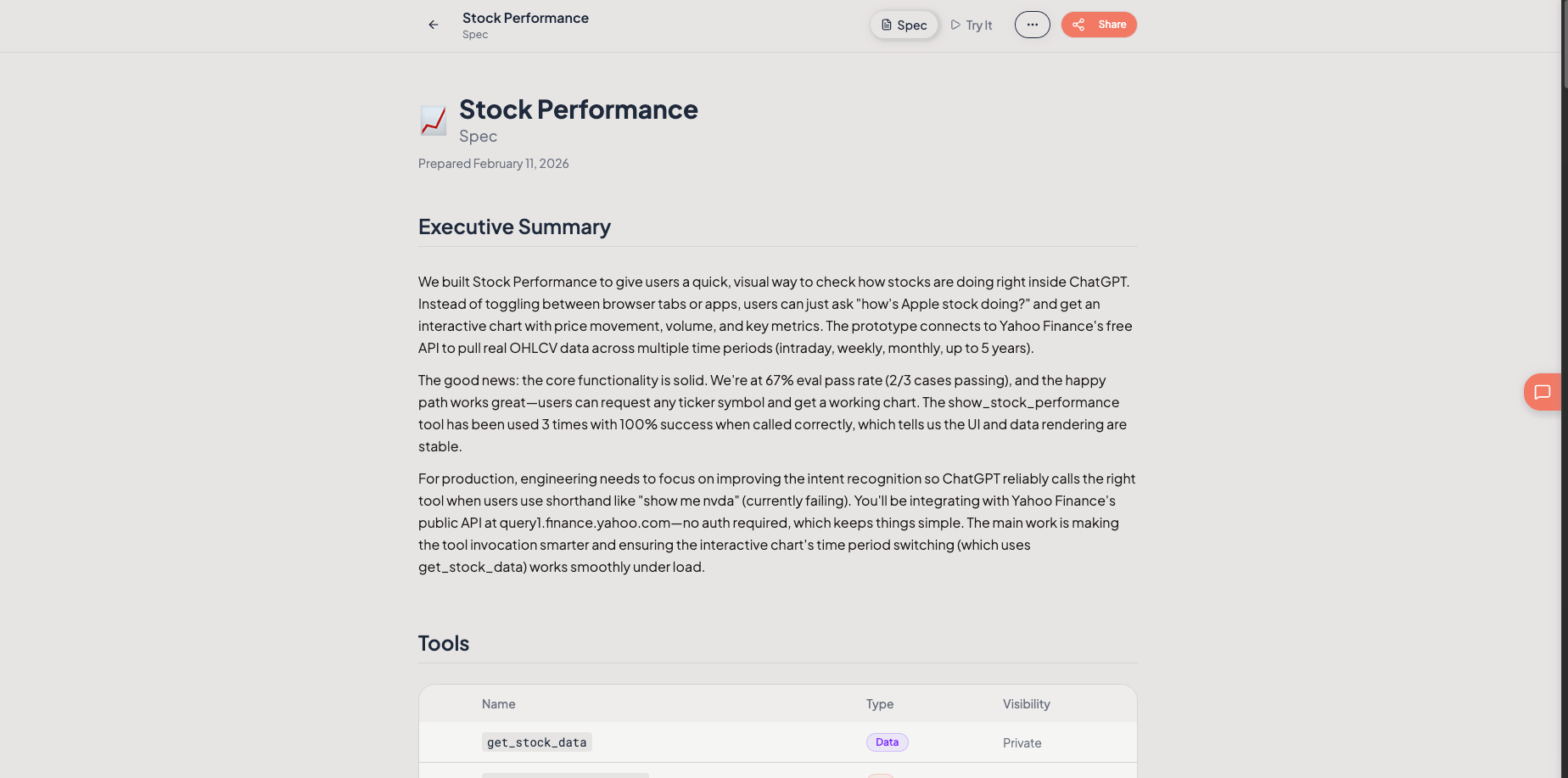 Generated report summary