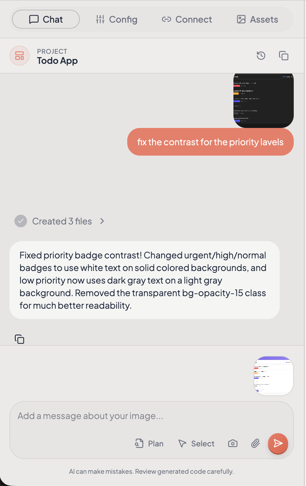Upload dialog in the asset manager