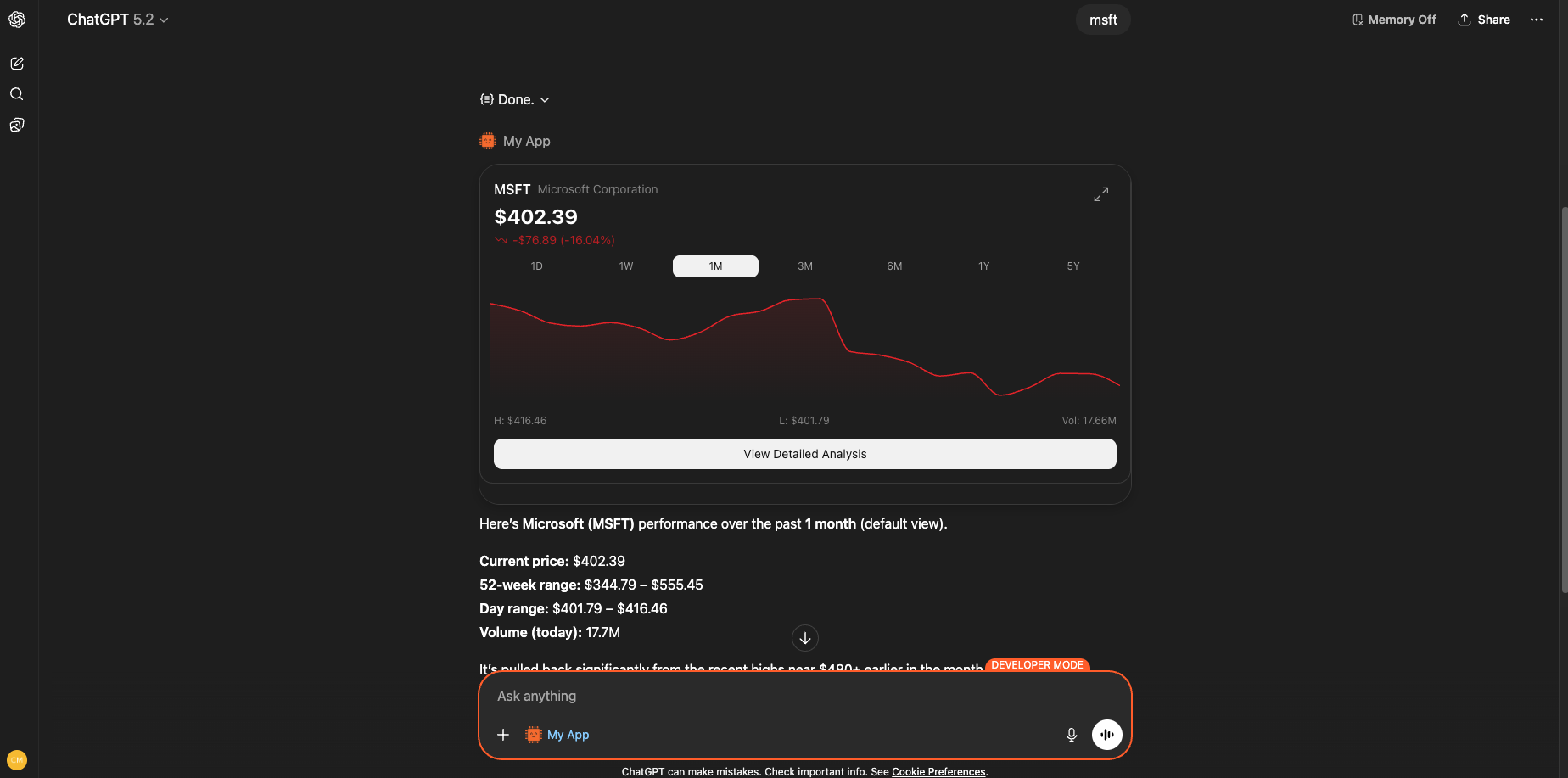 Widget shown in both light and dark mode