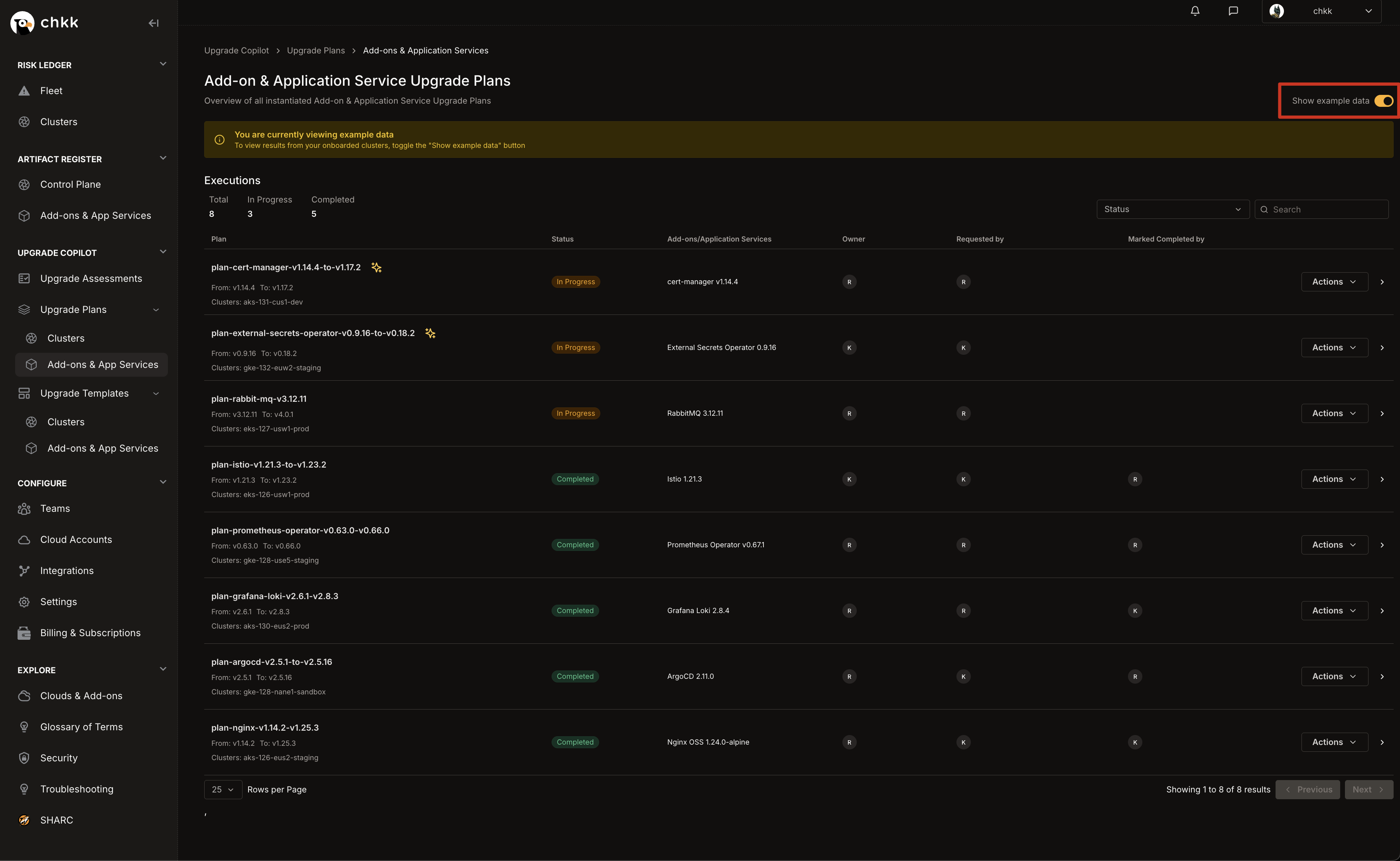 Enable Example Data