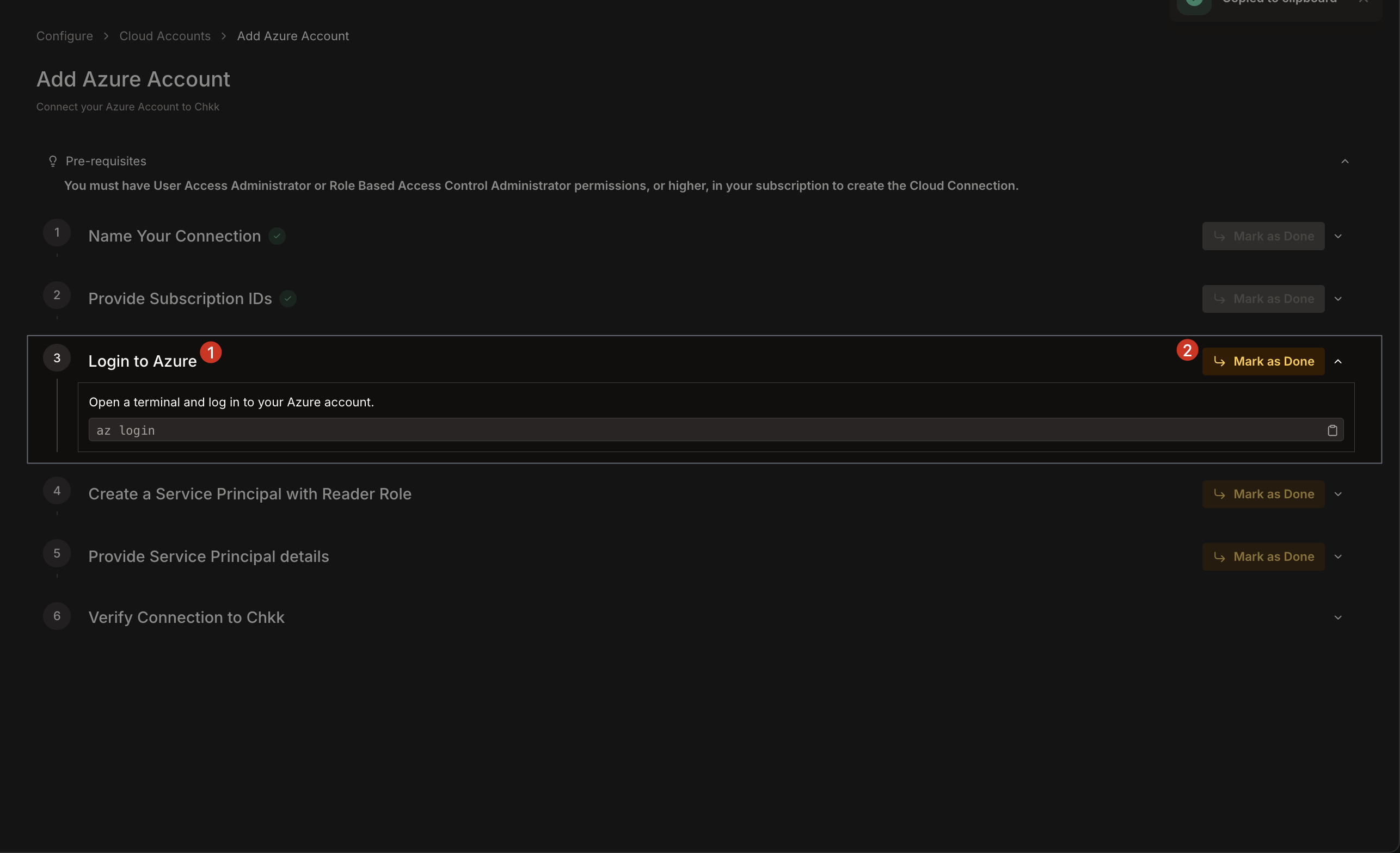 Add Azure Account - Login to Azure