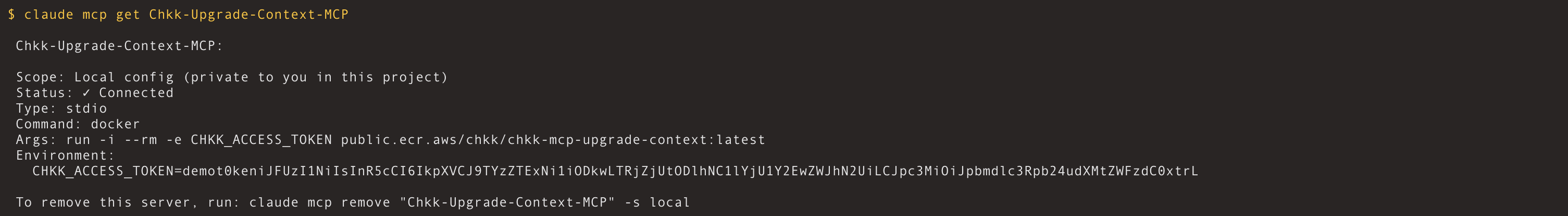Claude Code Chkk MCP Server