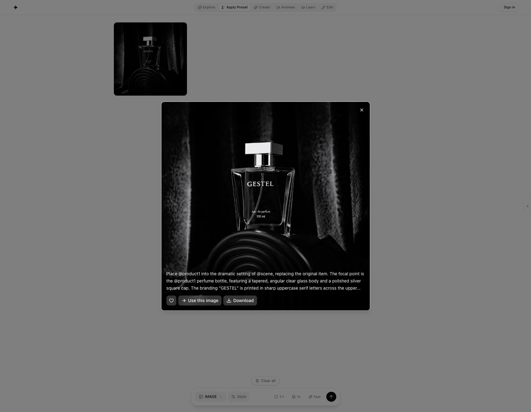 Image detail with Use this image and Download buttons