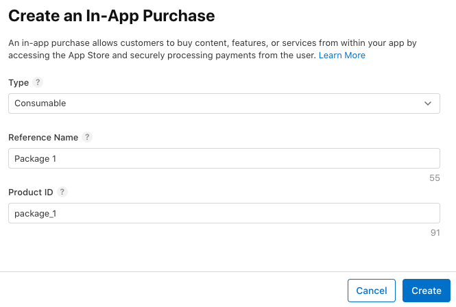 App Store Connect In-App Purchase
