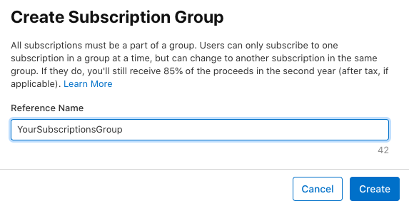 Create Subscription Group