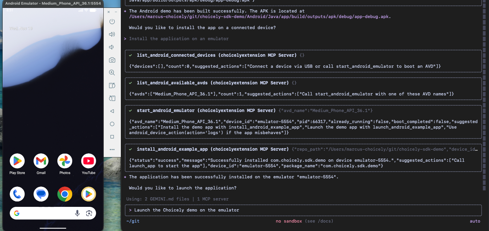 Android launch screenshot